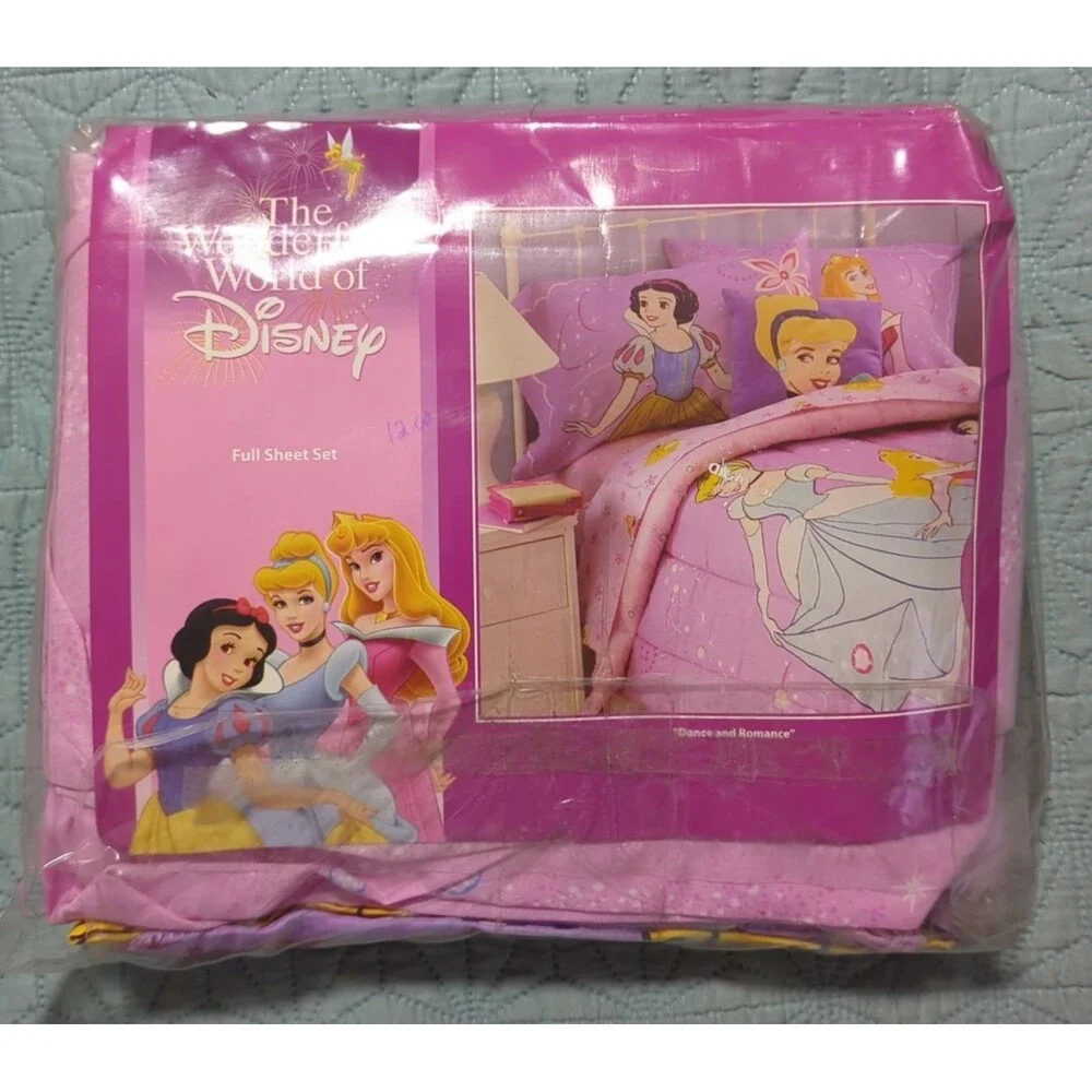 Disney Princess Vintage Dance & Romance Full Sheet Set NIP Cinderella & Friends